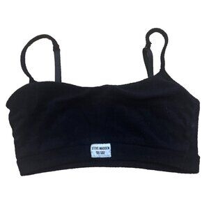 Steve Madden Women's Terry Cloth Bralette Black Size M